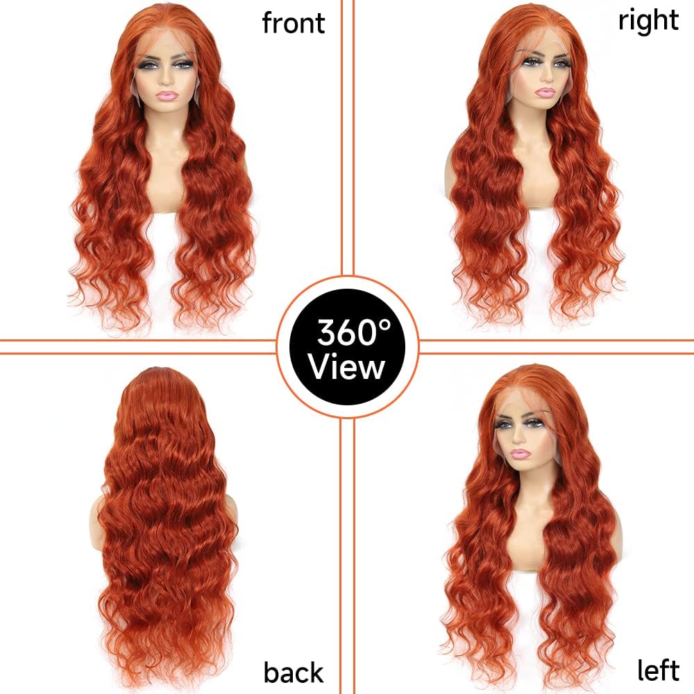 QZOQZO Ginger orange hair wig ready for heat styling and styling options