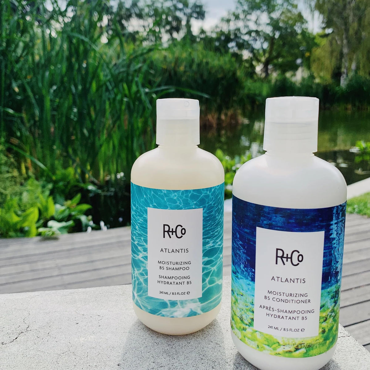 R+Co Atlantis packaging on display signaling premium conditioning.