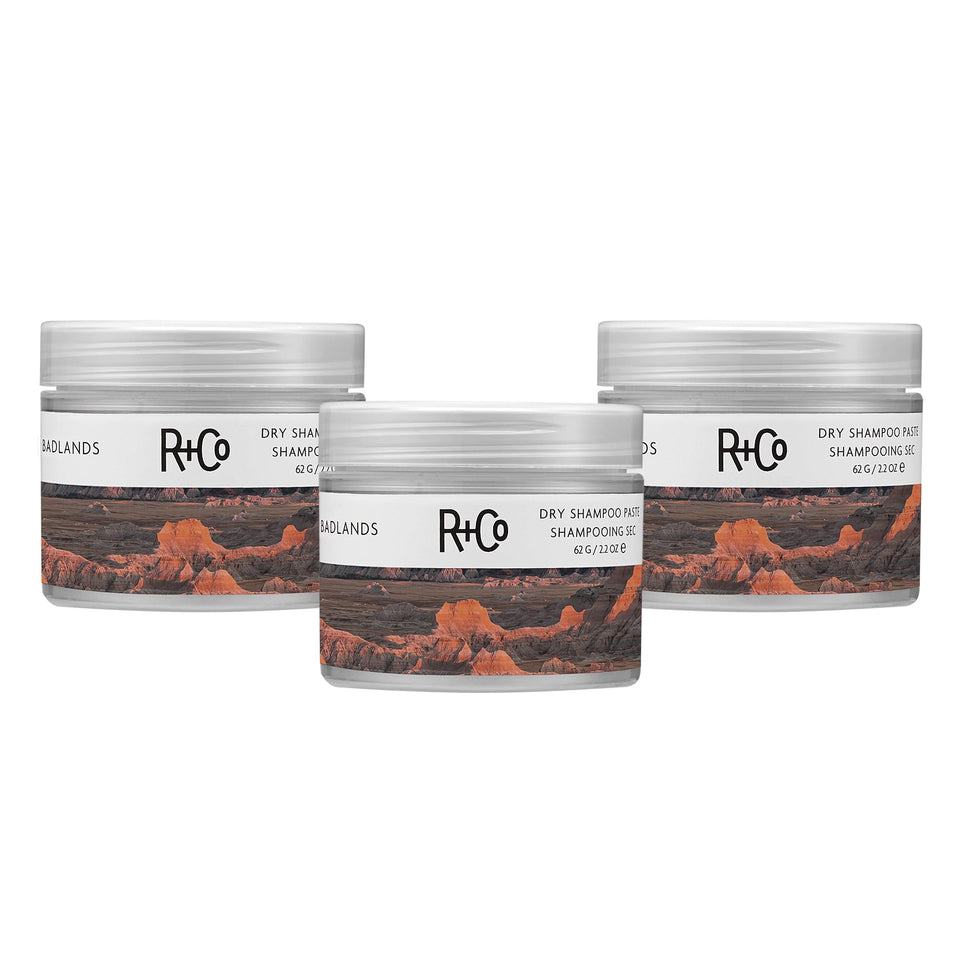 R+Co Badlands Dry Shampoo Paste applied at roots for refreshed texture