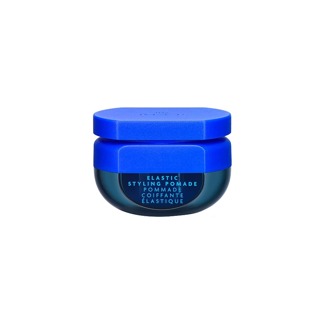 R+Co BLEU Elastic Pomade bottle for light hold and flexible texture