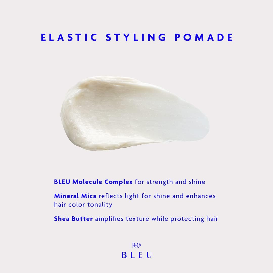 Hands applying R+Co BLEU pomade for moveable control