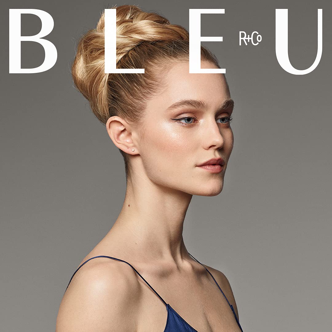 R+Co BLEU featherlight hairspray fine-mist-application demonstrates quick-dry, light hold