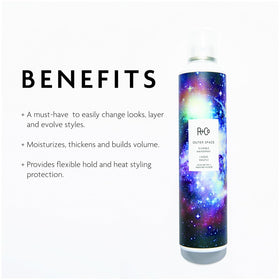 R+Co daily styling scenario with flexible hairspray for evolving looks