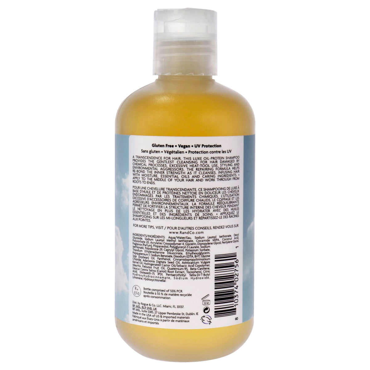 R+Co On A Cloud Baobab Repair Shampoo packaging emphasizes premium care.