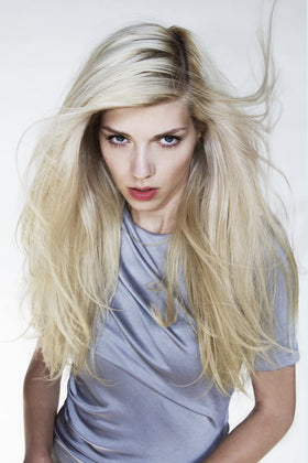 Hair shines with cool-toned brightness after Sunset Blvd