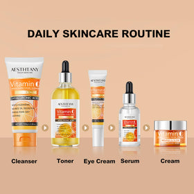 R RadiantRise skincare kit assembled ready for daily routine and gifting.