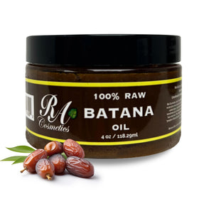 RA COSMETICS Batana Oil bottle close-up highlighting nourishing formula for hair