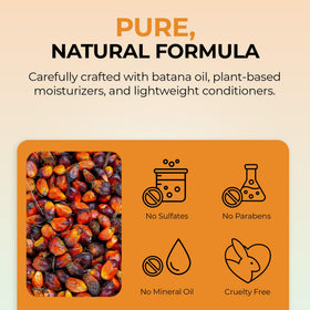 Wet hair after application reveals quick absorption and smooth detangling with Batana Oil Leave-In.