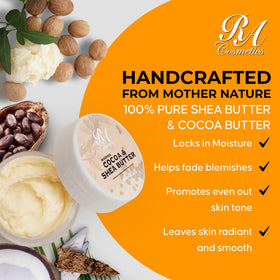 Unscented body butter jar showing easy application and absorption.