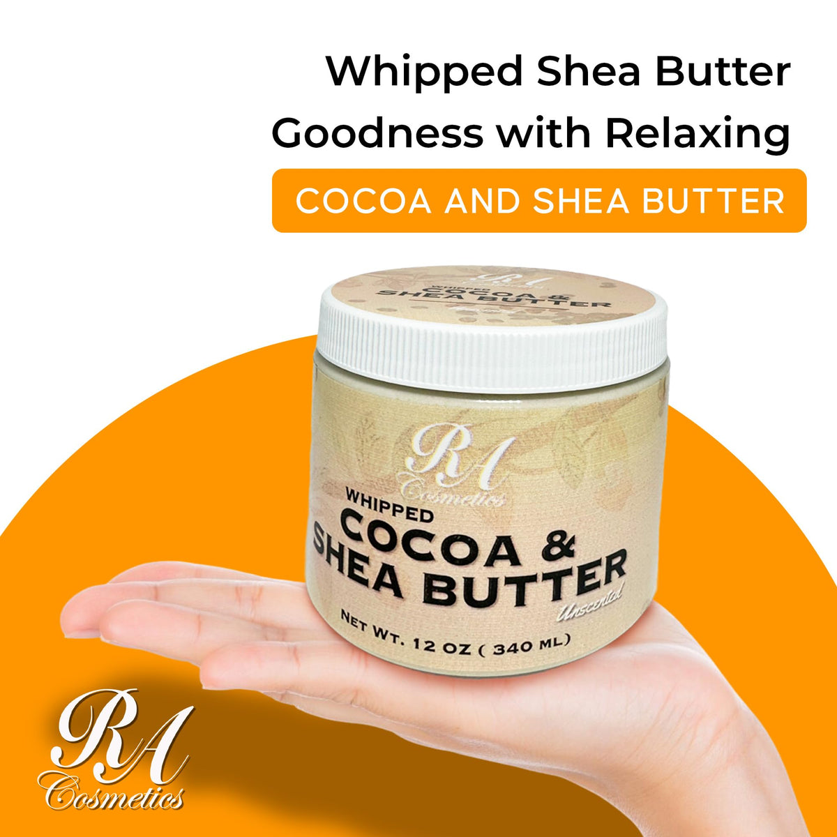Texture closeup of RA COSMETICS whipped cocoa and shea butter.