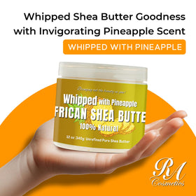 RA COSMETICS Whipped Shea Butter texture highlights easy absorption for dry skin.
