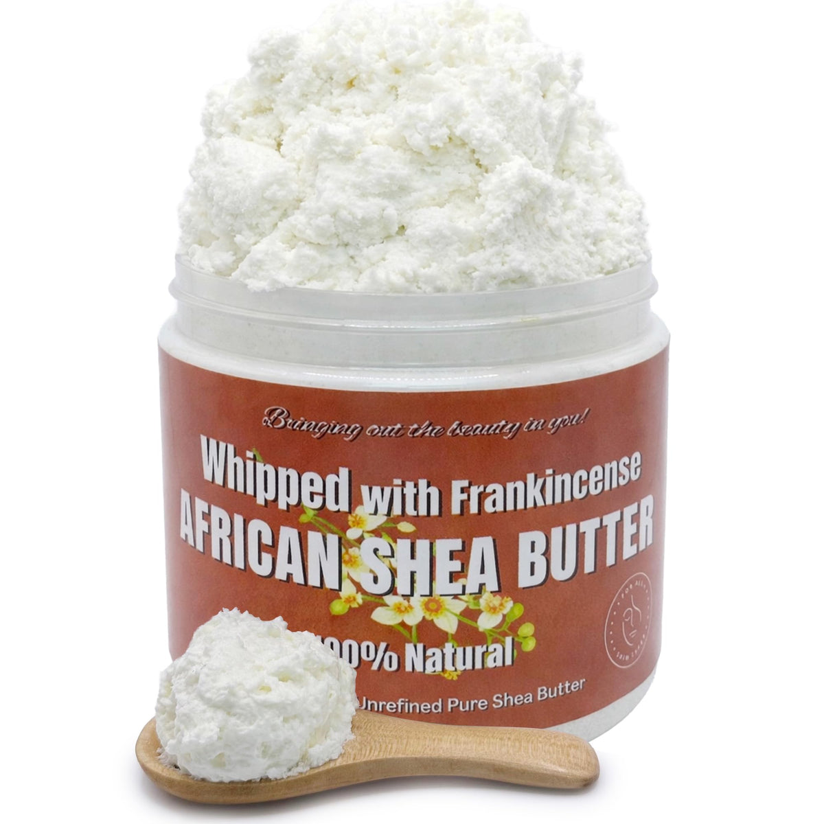 RA COSMETICS whipped shea butter in a jar delivers deep hydration for skin and hair.
