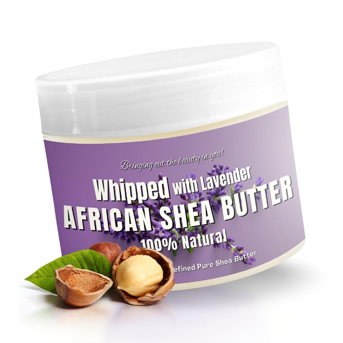 RA COSMETICS whipped-shea-butter lavender-jar boosts moisture for soft skin.