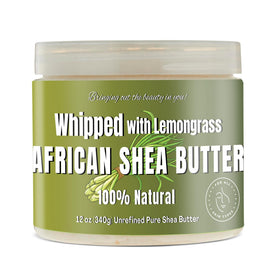 RA COSMETICS whipped shea butter lemongrass jar for luxurious hydration.