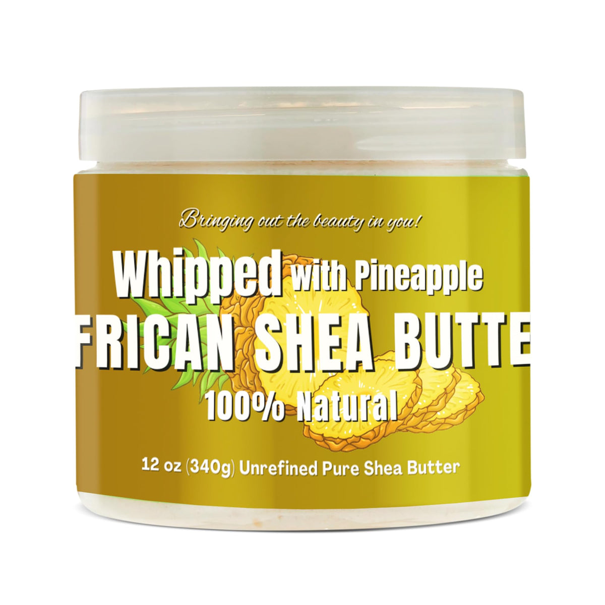 RA COSMETICS Whipped Shea Butter Pineapple Jar providing tropical hydration for skin.