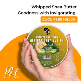 Close-up of RA COSMETICS whipped shea butter texture with creamy moisture
