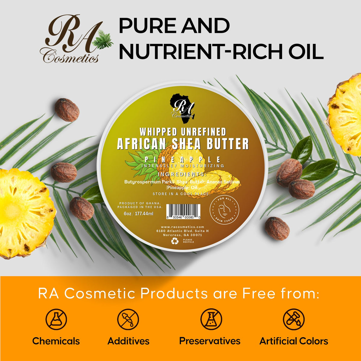RA COSMETICS Whipped Shea Butter supports natural shine for curly or textured hair.
