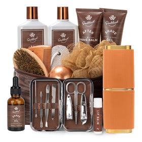 RA ROSA ACCA 21pcs sandalwood bath kit close-up, premium at-home spa experience.