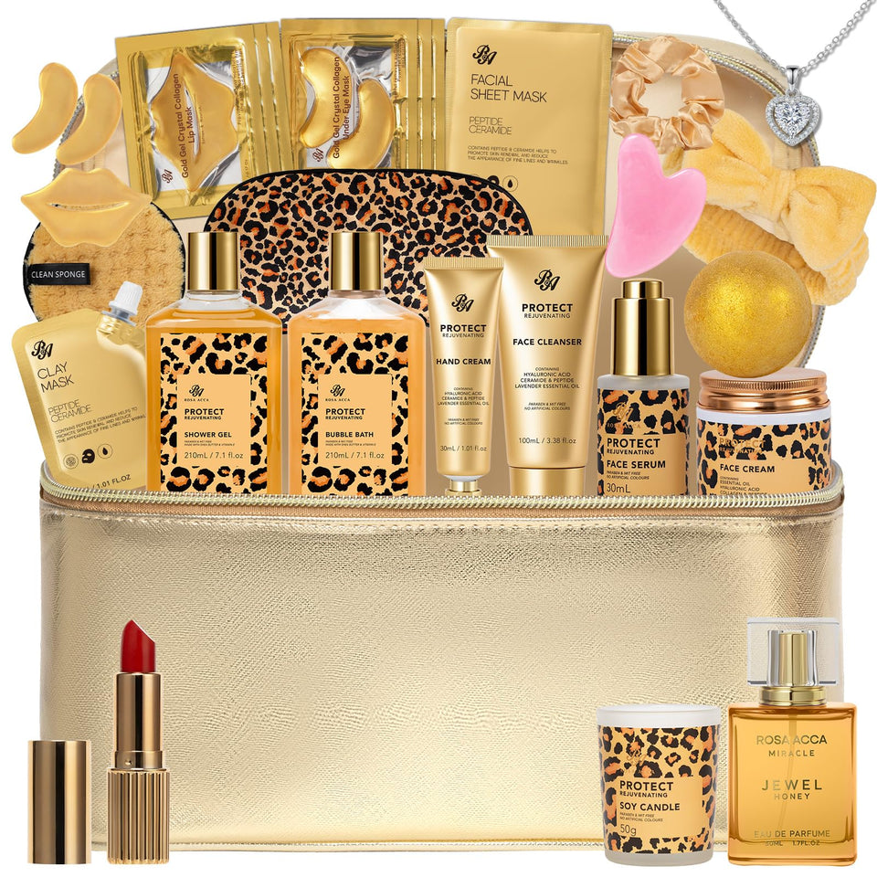 RA ROSA ACCA 25-piece gift set front view, ready for gifting with hydrating skin care