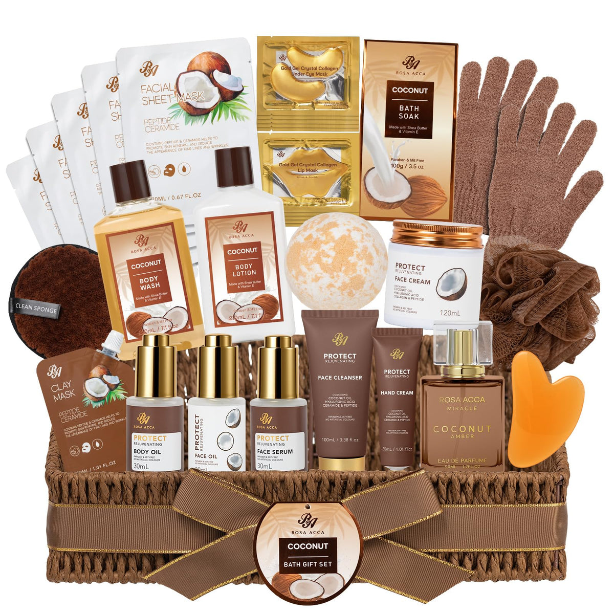 RA ROSA ACCA spa gift basket with premium skincare for gifting