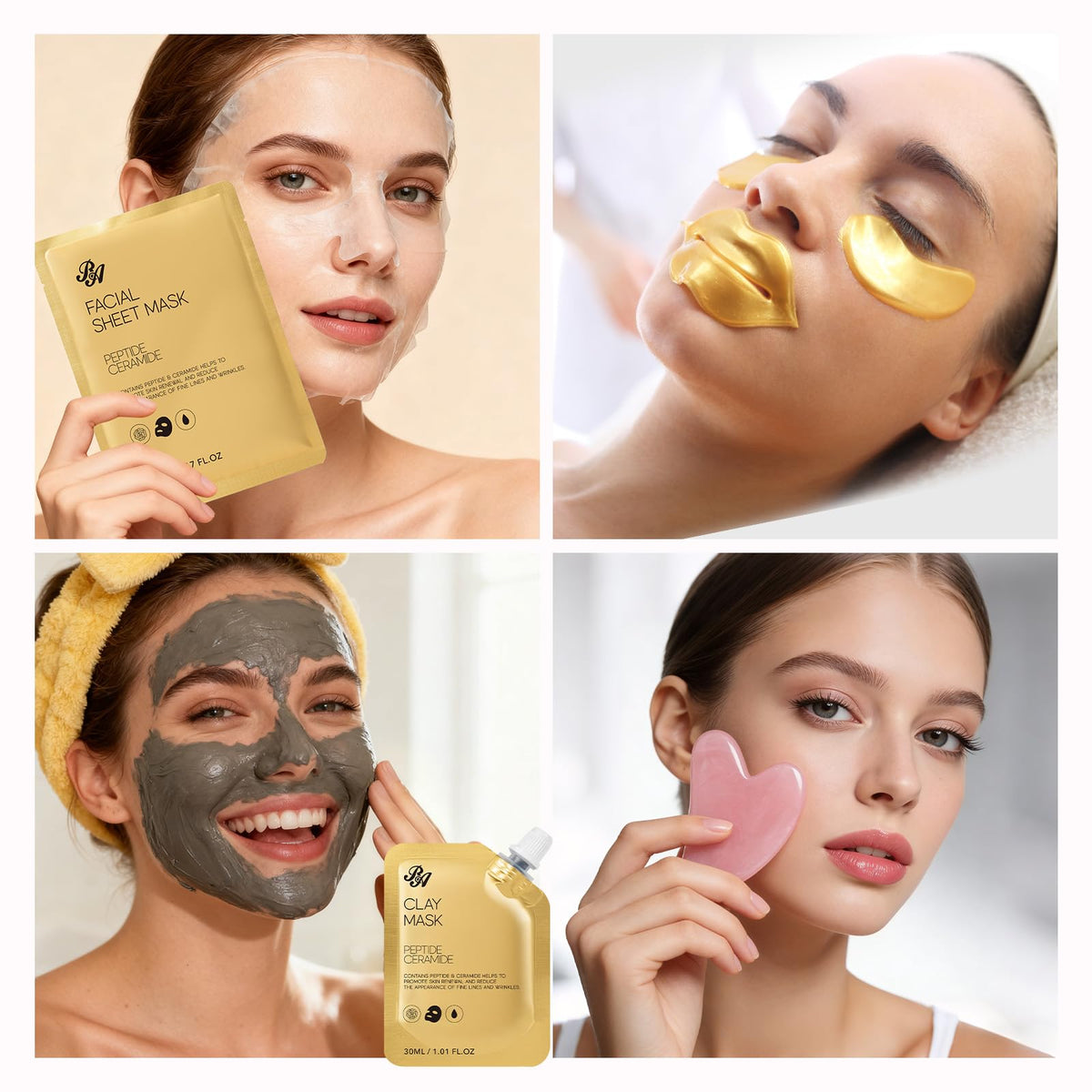 Bath bombs and masks displaying luxurious color and texture for pampering