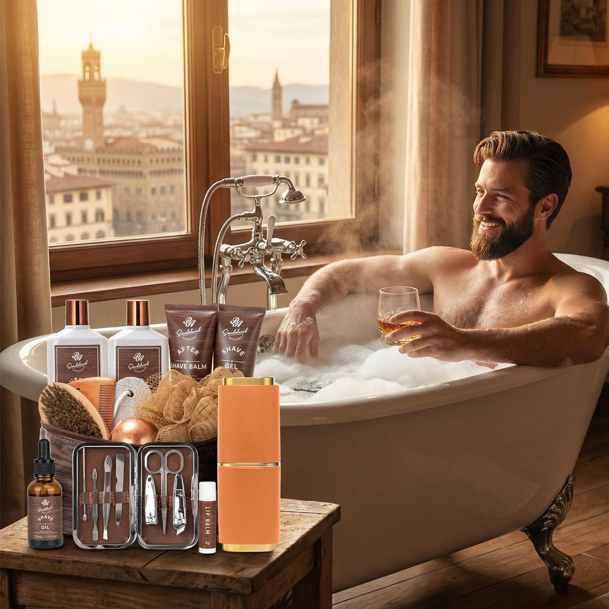 RA ROSA ACCA beard oil bottle for nourished, well-groomed facial hair.