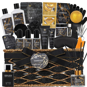 RA ROSA ACCA charcoal bath gift basket ideal for at-home pampering
