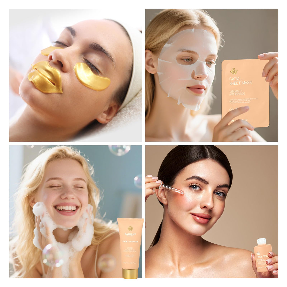 RA ROSA ACCA face serum and cream tubes arranged for nourishing skin care