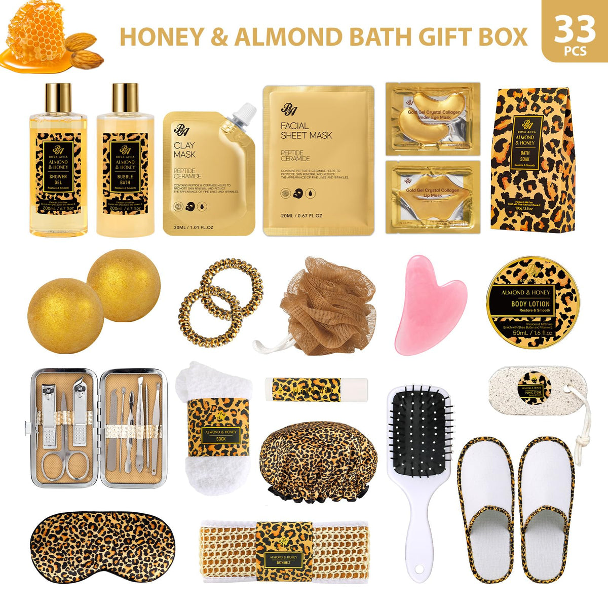 Leopard gift box close-up showcasing premium spa set by RA ROSA ACCA.