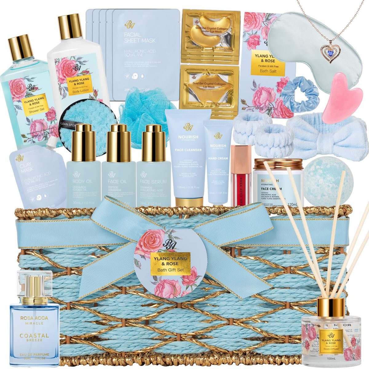 RA ROSA ACCA Mother's Day gift basket ready for indulgent self-care.