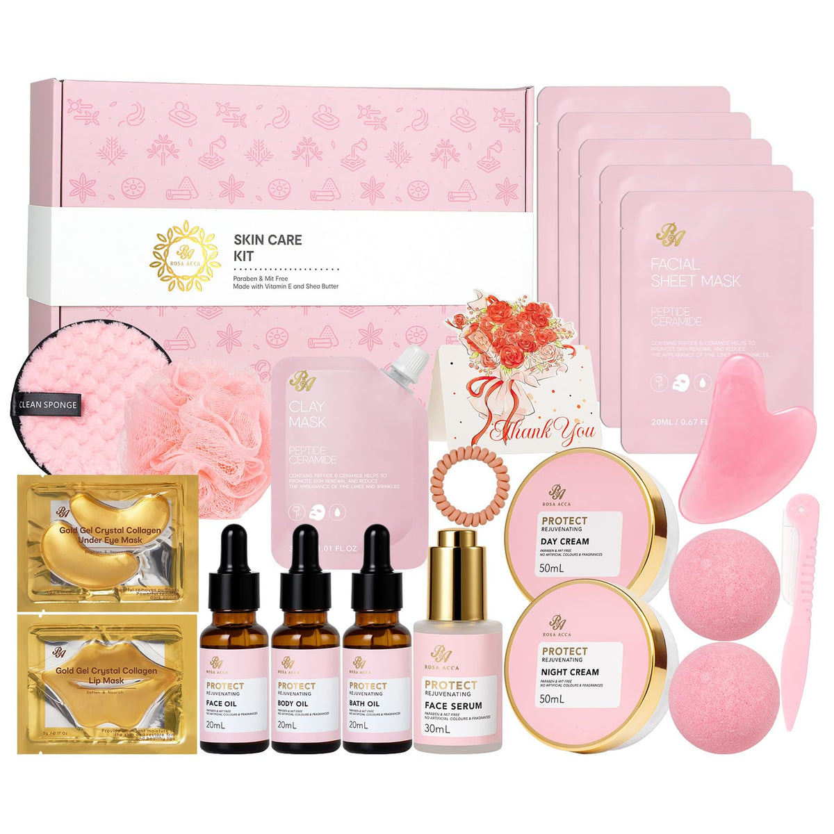 RA ROSA ACCA Rose 23-pcs face care set for a premium at-home spa routine.