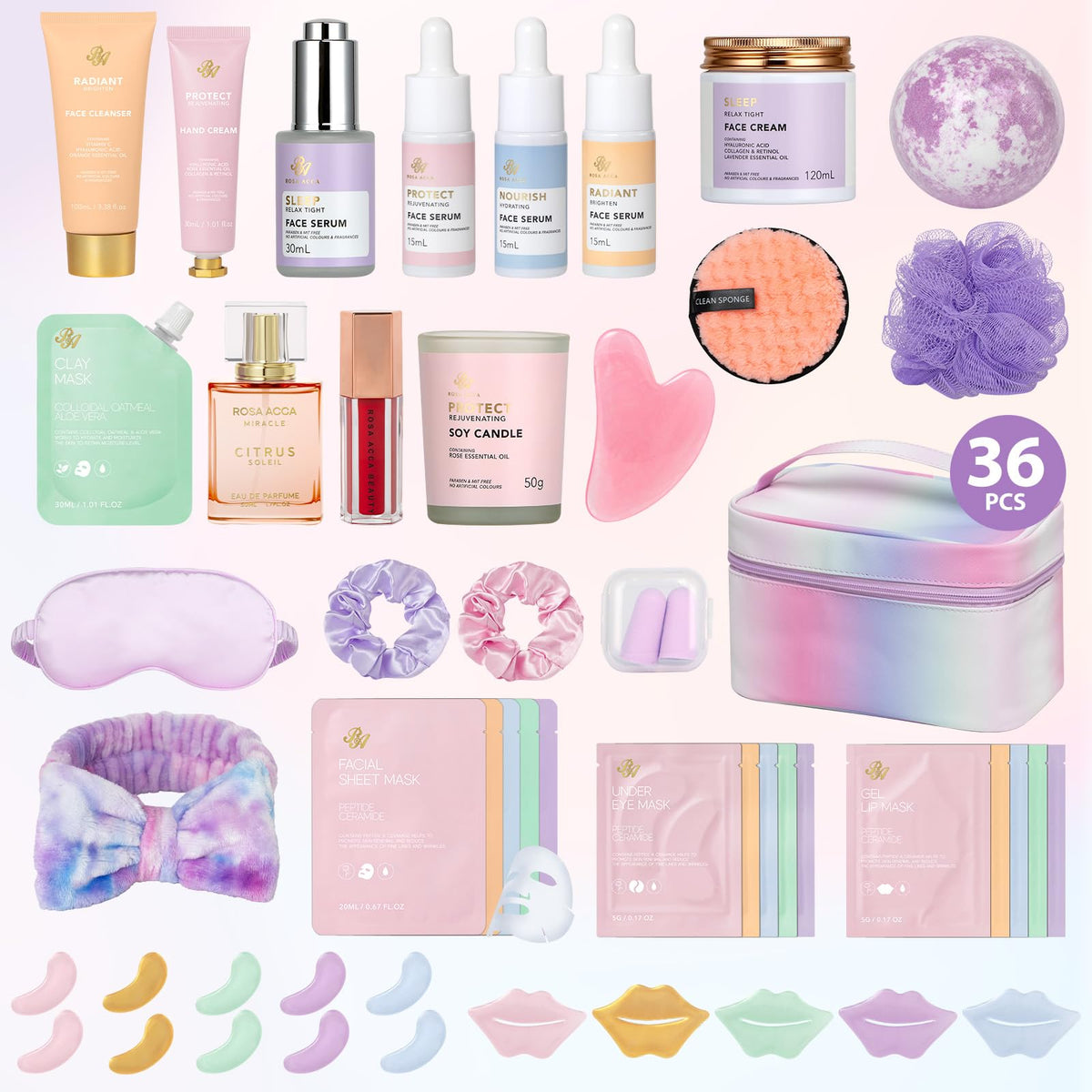 RA ROSA ACCA lavender essentials skin care kit close-up for soothing routine