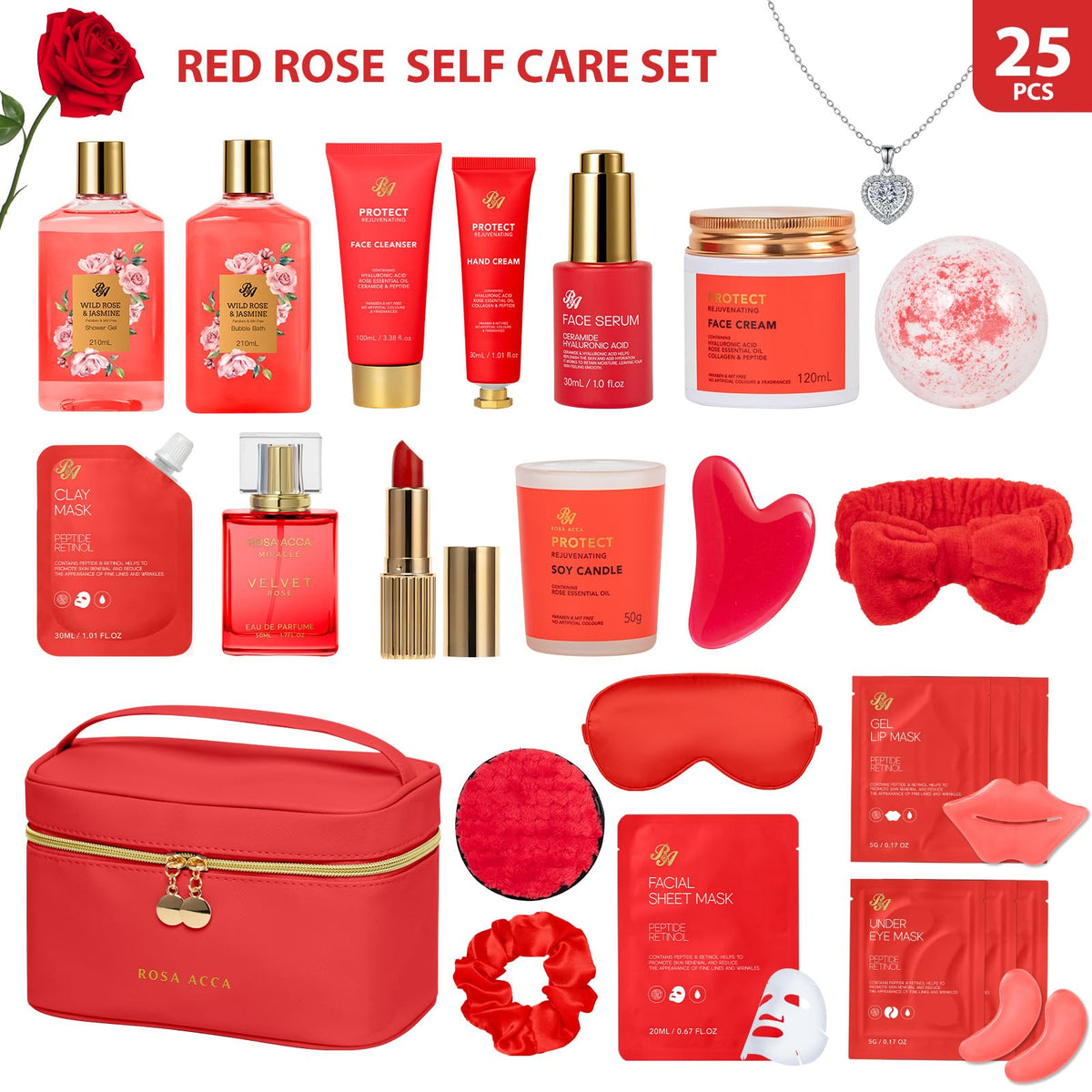 RA ROSA ACCA spa set arrangement, luxurious at-home beauty routine
