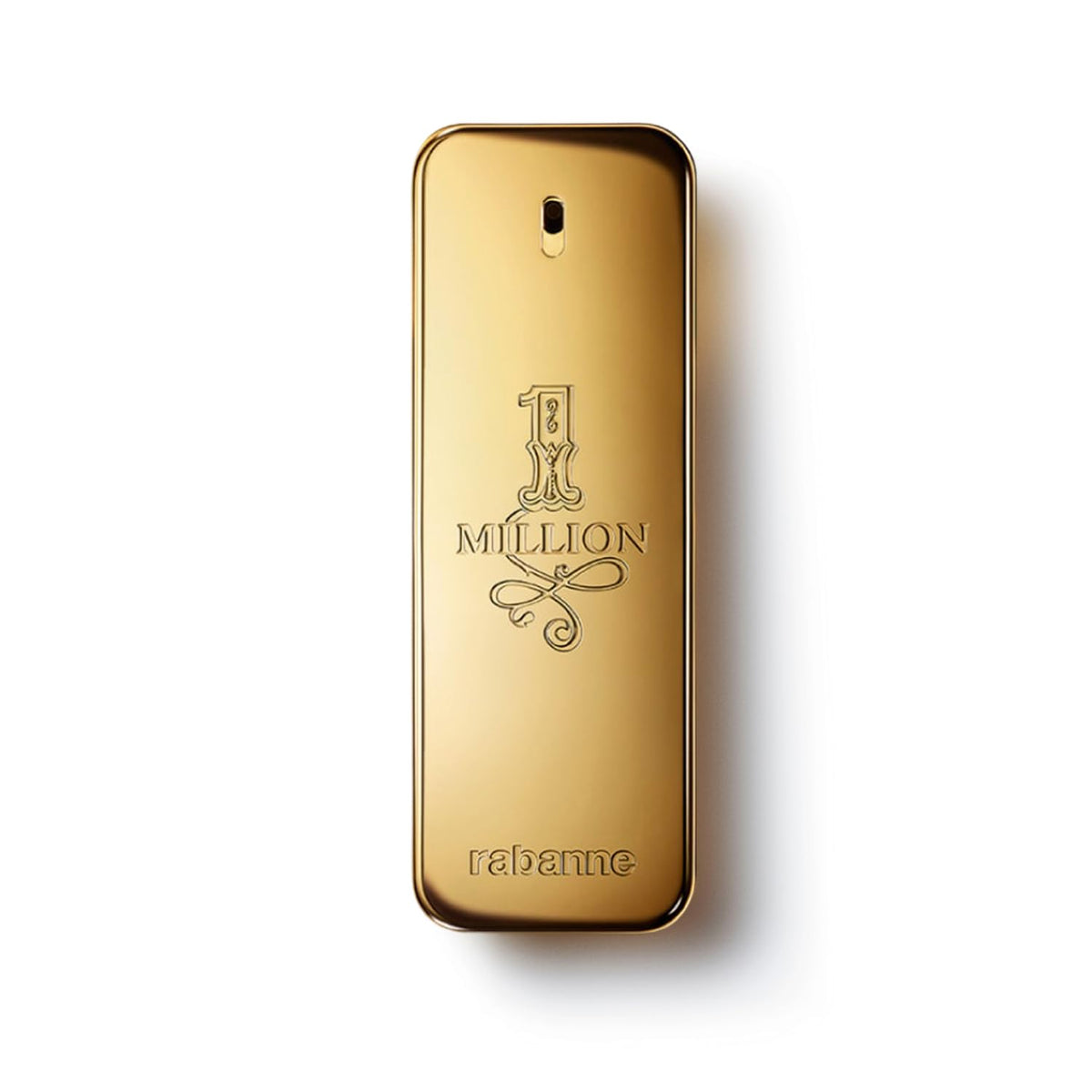 Rabanne 1 Million bottle with gold ingot design conveying luxury and confidence.