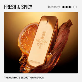 Rabanne 1 Million spicy cinnamon note enhances warm depth.