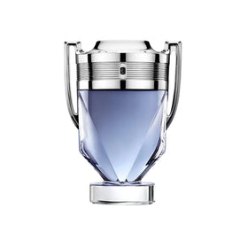 Rabanne Invictus bottle front view, iconic trophy design conveys confident style.