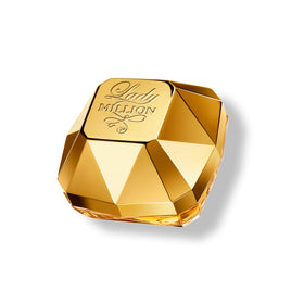 Rabanne Lady Million bottle diamond brilliance catching light for glamorous display