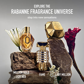 Rabanne Lady Million packaging showcases a diamond bottle that elevates vanity.