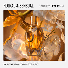 Rabanne Million Gold for Her glass facets reflect light for a luxe display