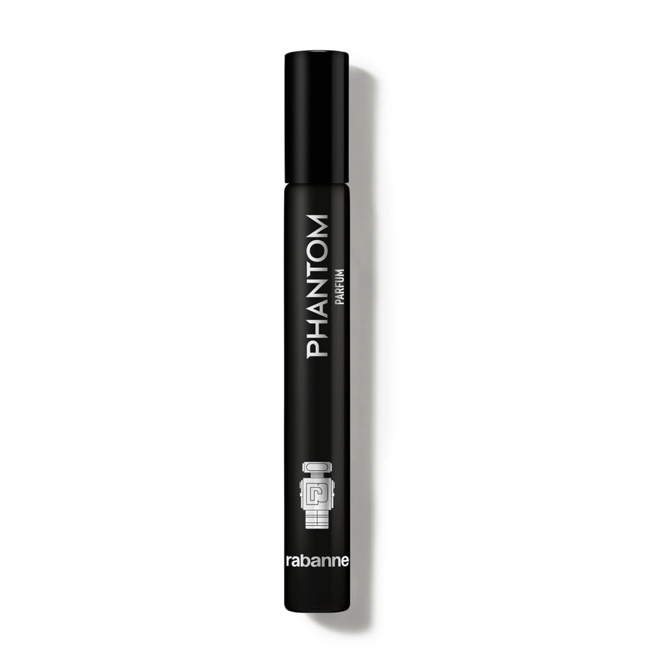 Rabanne Phantom Parfum bottle matte black for night-ready presence.