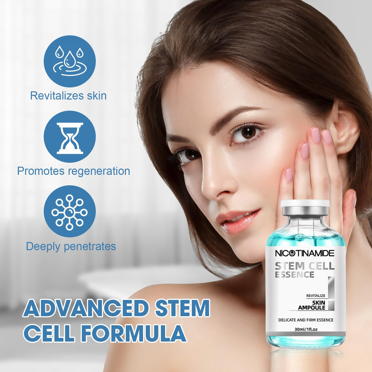 Racgrul Stem Cell Serum ampoules pack shown, ready for multi-night routine.