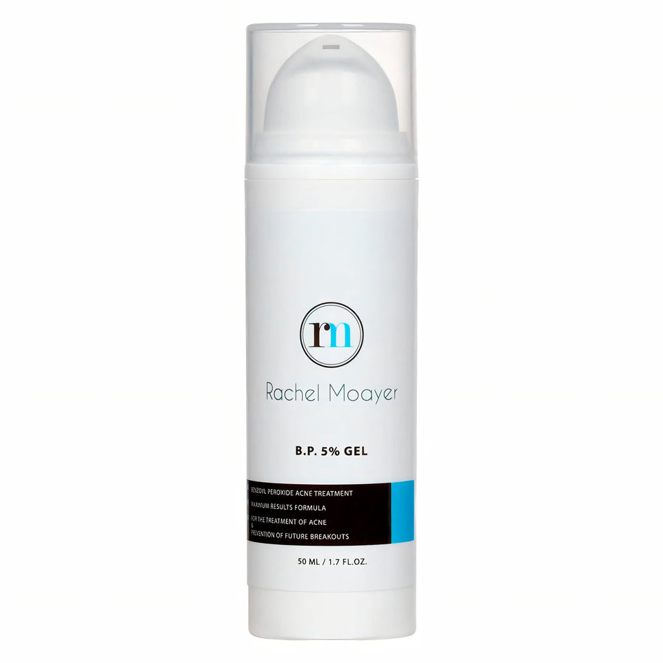 RM Benzoyl Peroxide Face & Body Gel bottle with 5% formula for acne care