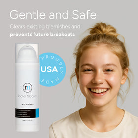 RM Benzoyl Peroxide Gel demonstrated on body areas for targeted care