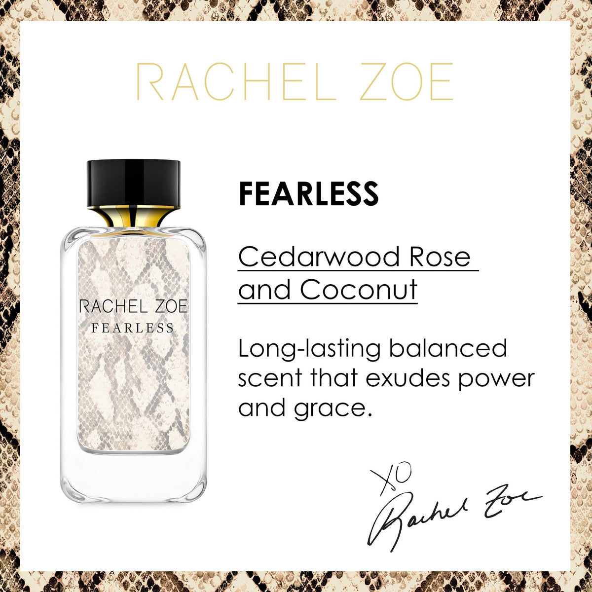 Rachel Zoe Fearless bottle side profile highlighting sleek silhouette for everyday wear.