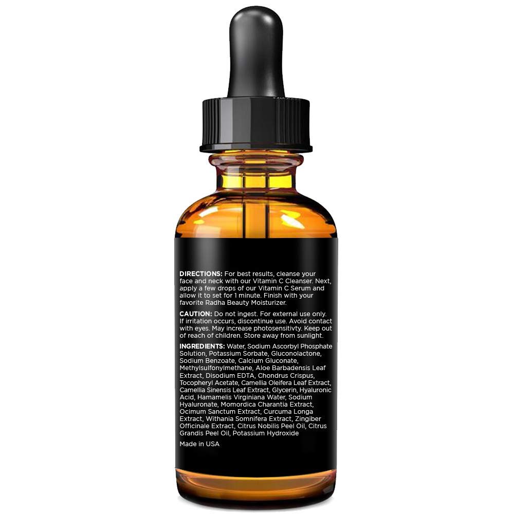 Radha Beauty Vitamin C Serum packaging front highlighting cruelty-free promise