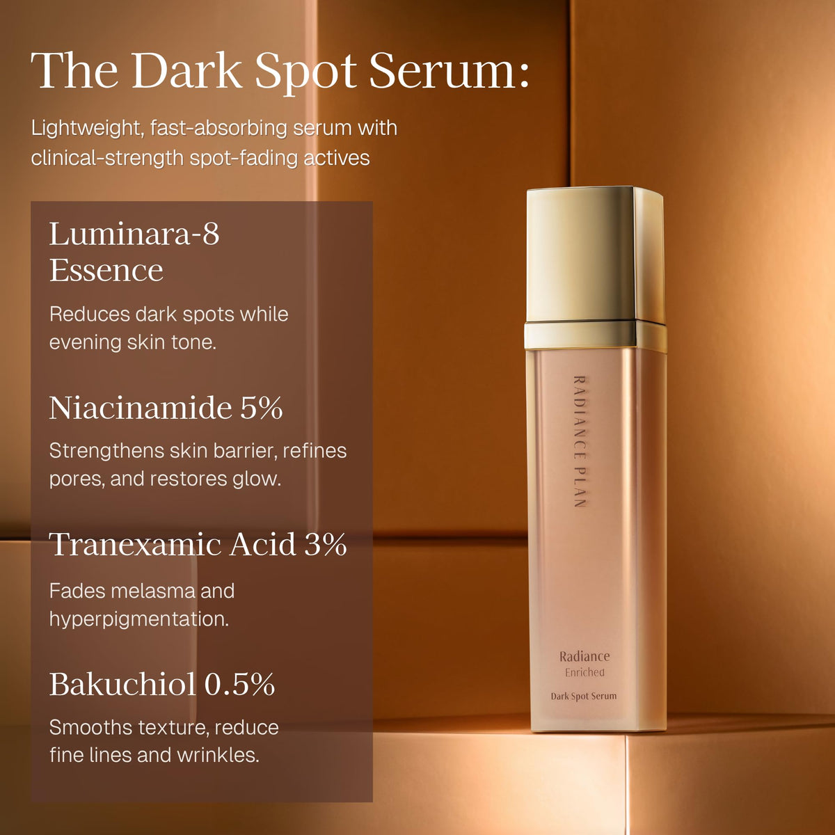 Radiance Plan Brightening Mask contains 11% Vitamin C for gentle brightness.