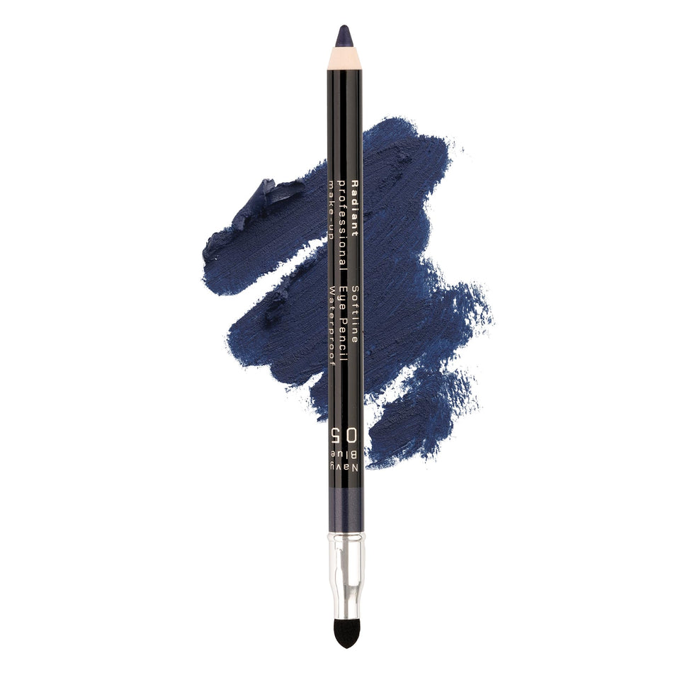 Radiant Hellenica navy blue eyeliner pencil for precise, fade-resistant color.