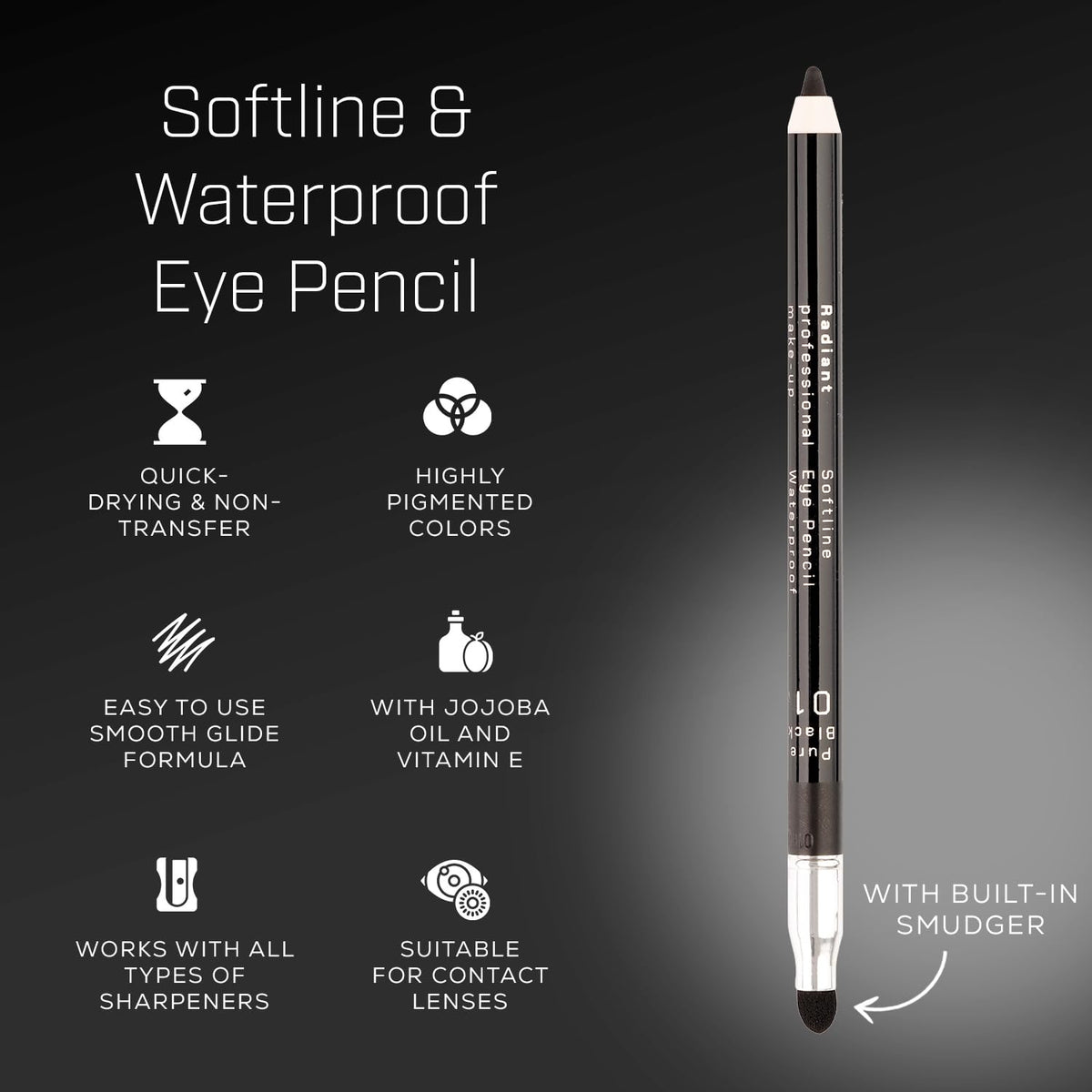 Radiant Professional Eyeliner Green used to craft a dramatic smoky eye look.