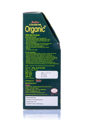 Radico Colour Me Organic Dark Brown final color on hair sample.