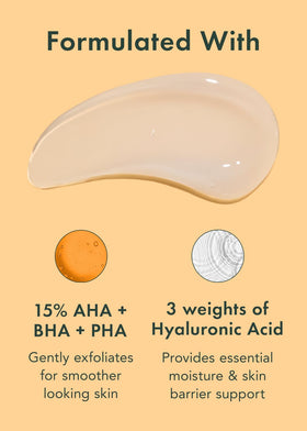 Rael Miracle Clear glow shot showing instant hydration with hyaluronic acids.